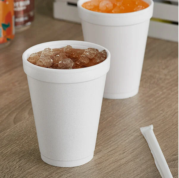 Dart 10 oz Foam Cups, White, Insulated Disposable Beverage Cups, 100 Count