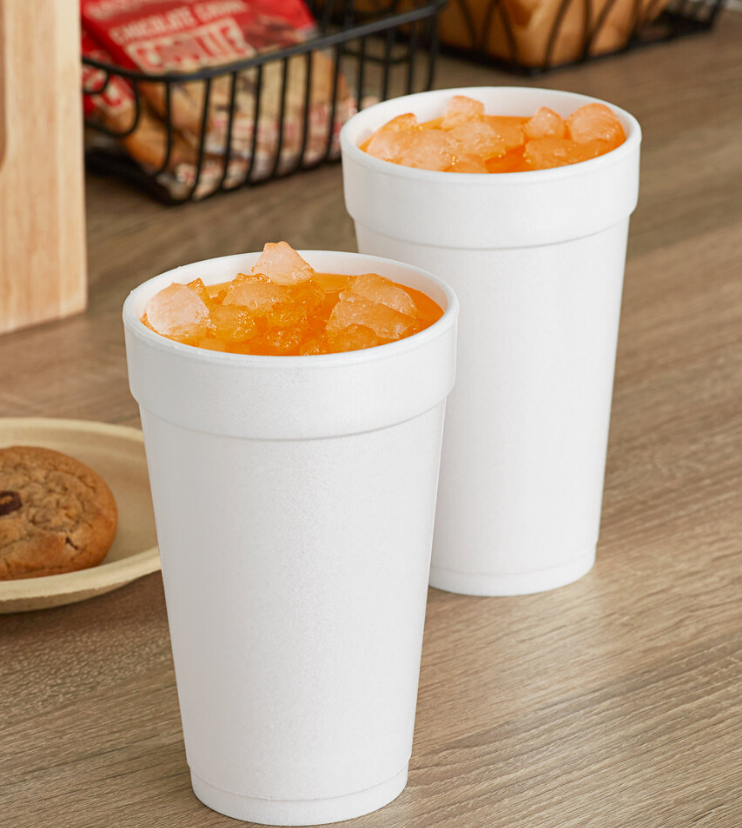 Dart 16 Oz Foam Cups, Insulated Disposable White, Hot and Cold Drinks, 100 Count, 16J16 To-Go Cups