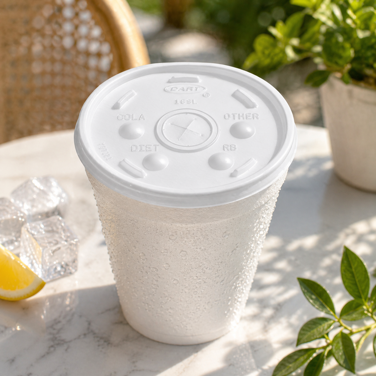 Dart 16SL Translucent Sorbet Lid for Hot and Cold Foam Cup, 100 Count