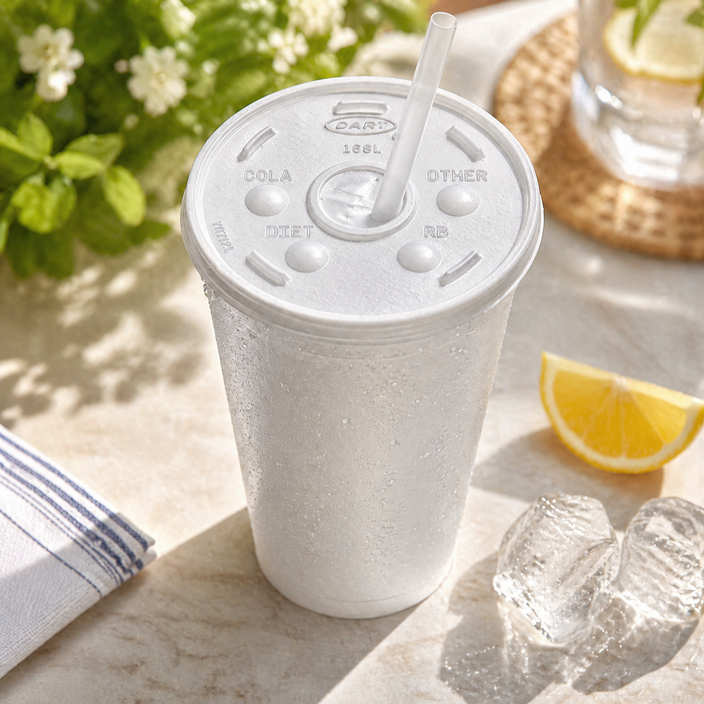 Dart 16SL Translucent Sorbet Lid for Hot and Cold Foam Cup, 100 Count