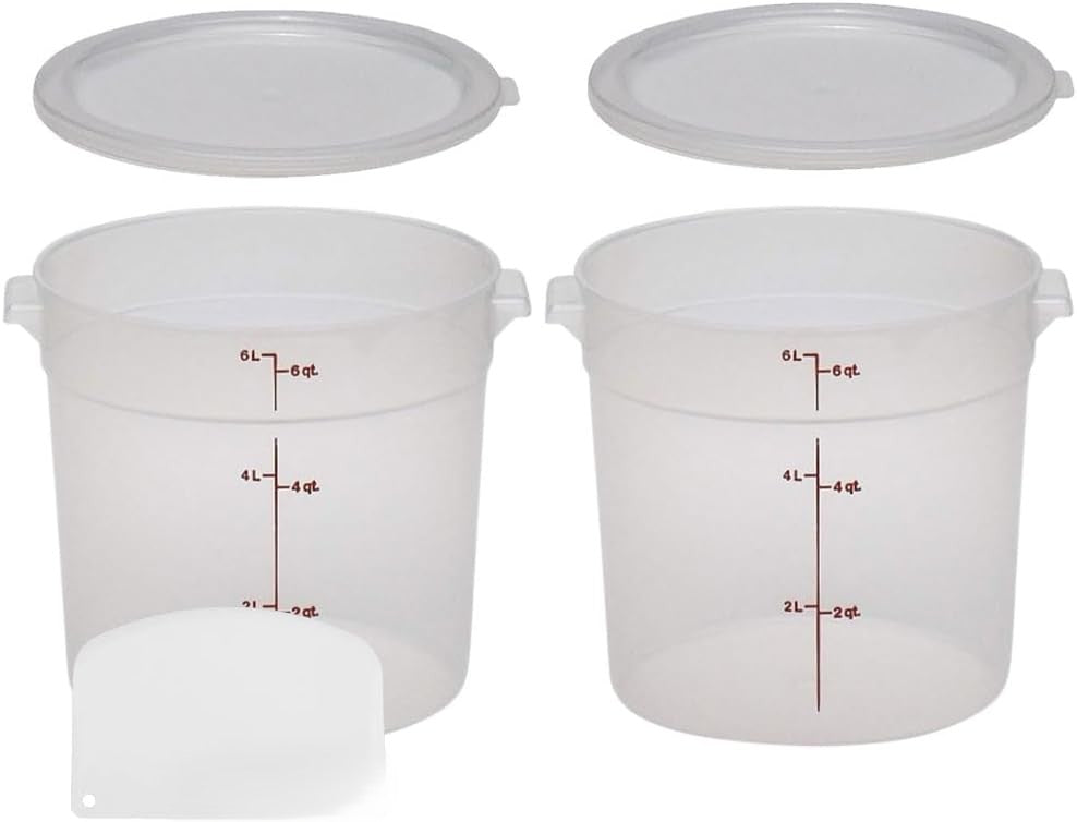 Cmbro 6-Quart Round Food Storage Container with Lid - BPA-Free, 2 Pack