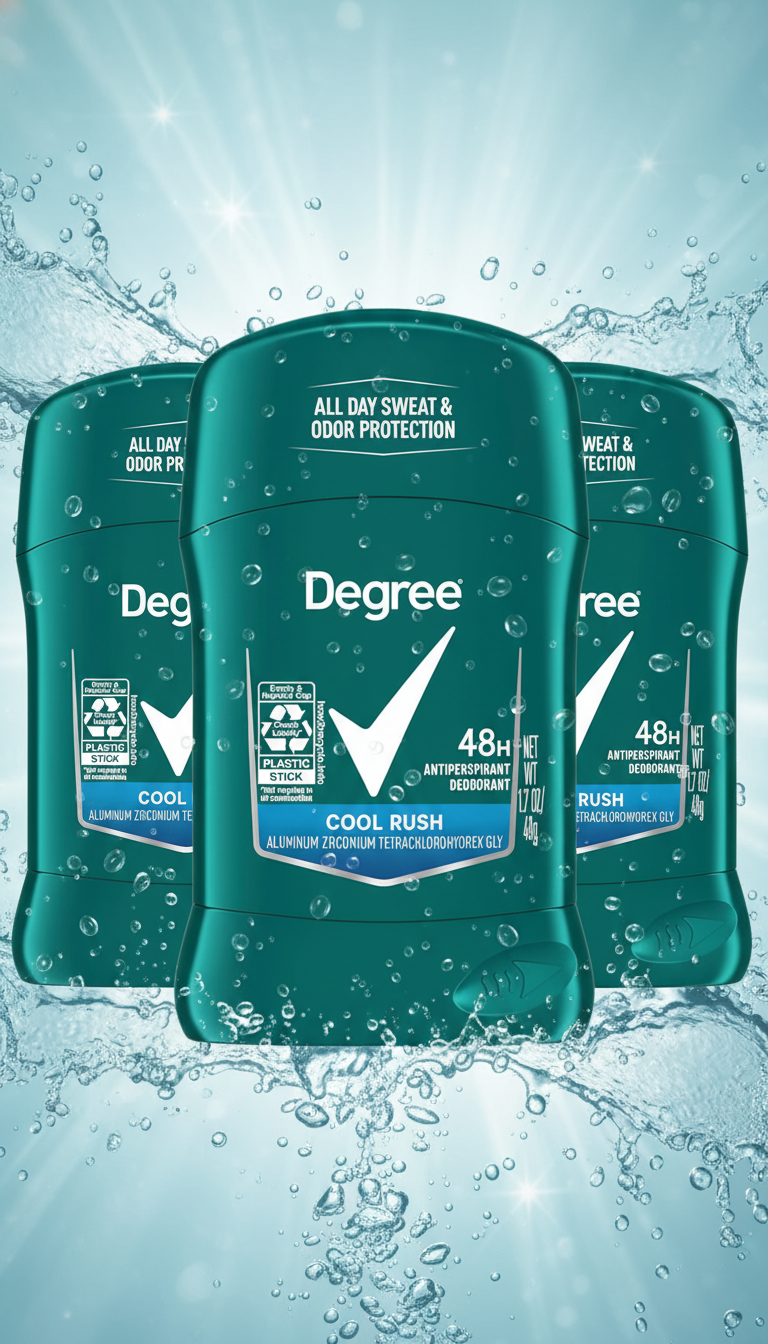 Degree Men Cool Rush Antiperspirant Deodorant Stick, 1.7 oz (3-Pack)