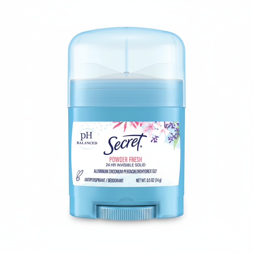 Secret Invisible Solid Antiperspirant Deodorant, Powder Fresh, Travel Size 0.5 oz (3-Pack)