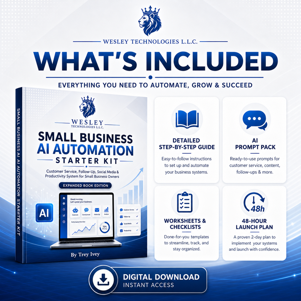 AI automation for small businesses included files and digital download