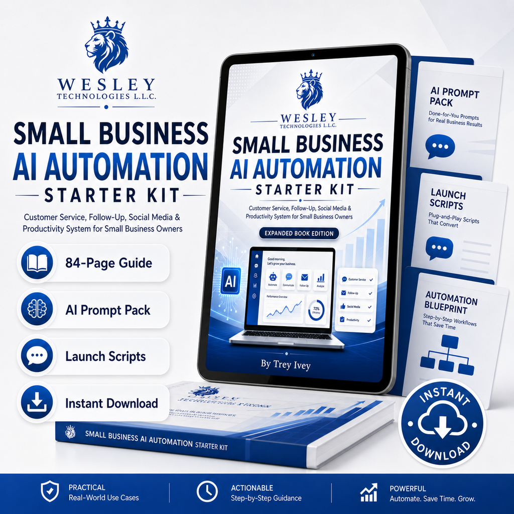 Small Business AI Automation Starter Kit digital bundle by Wesley Technologies